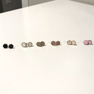 Set of 6 stud earrings